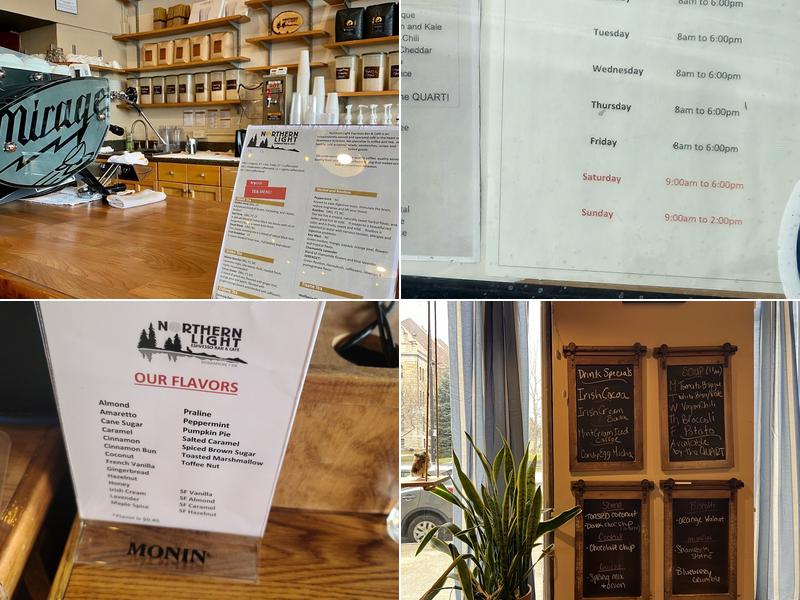 Northern Light Espresso Bar and Cafe Menu