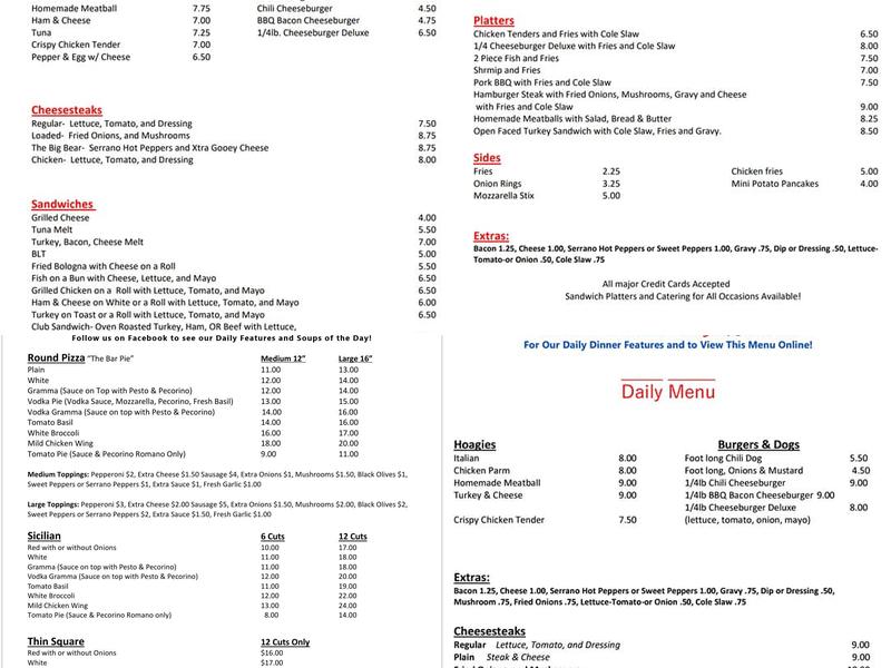 3 Cheers Cafe Menu