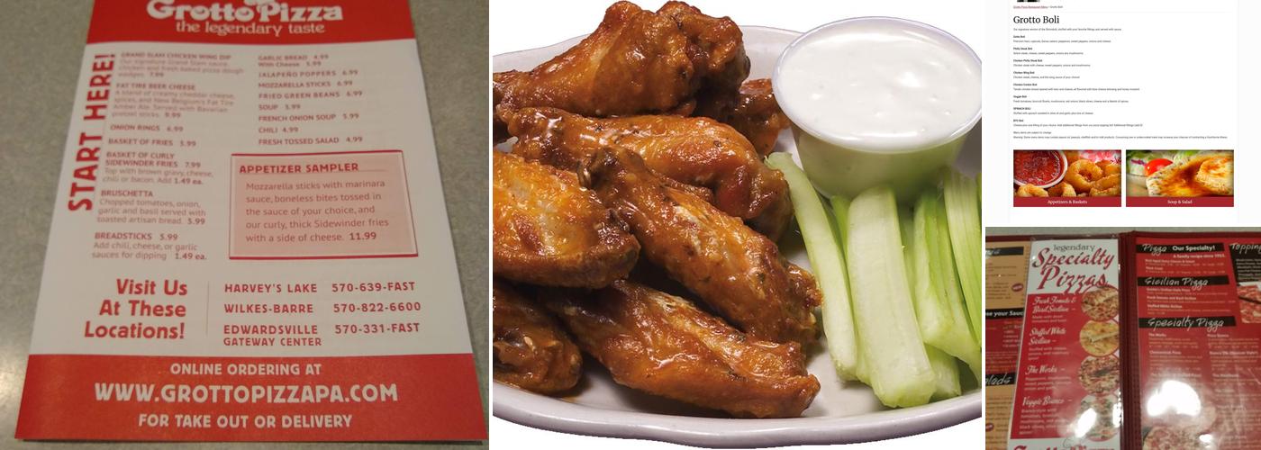 Grotto Pizza Menu