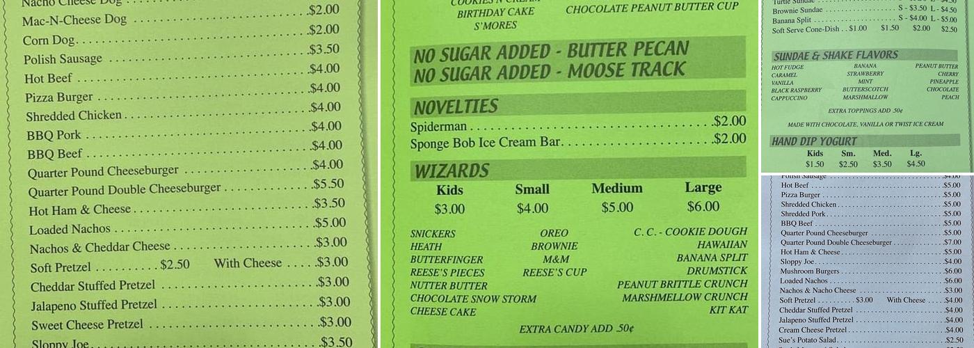 Dairy Barn Menu