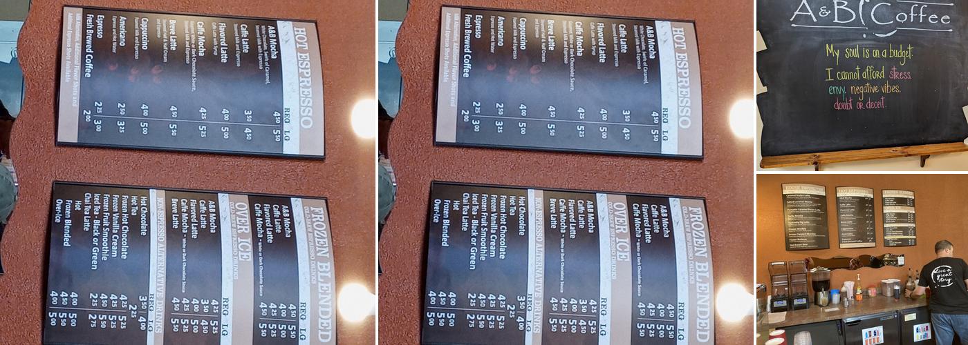 A&B Coffee Menu