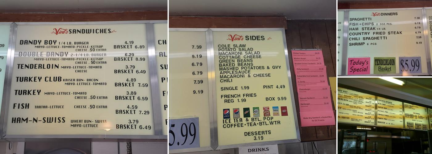 Vint's Family Restaurant Menu