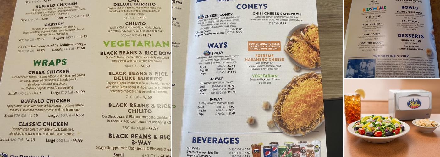 Skyline Chili Menu