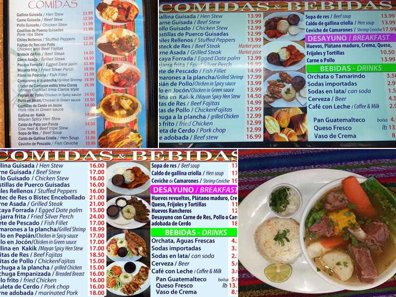 Guatemala Restaurant Menu
