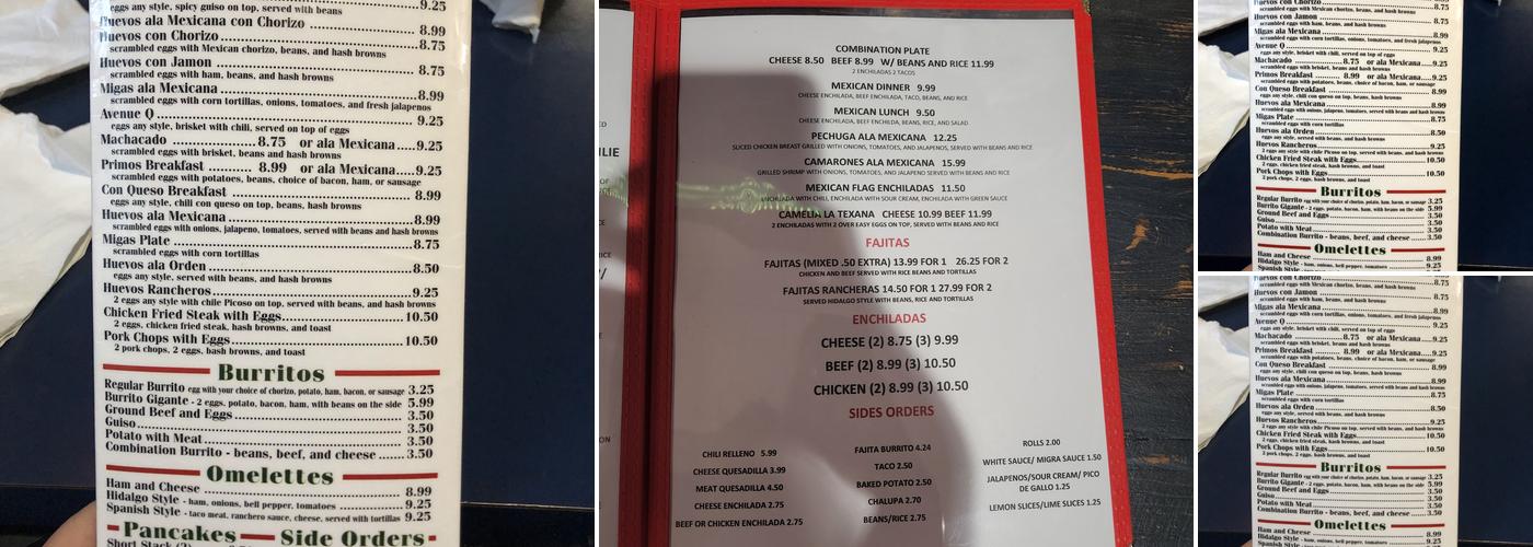 Hidalgo's Restaurant Menu