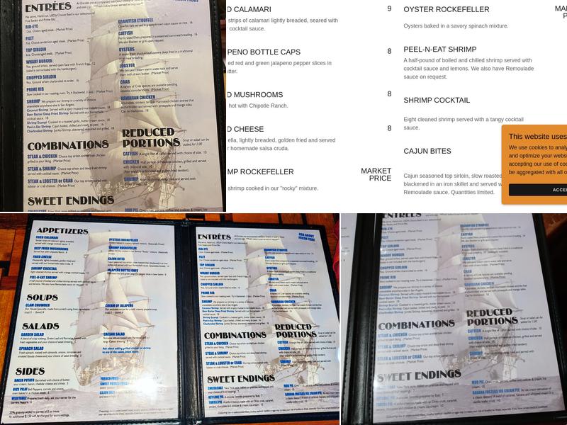 The Wharf Restaurant and Tavern Menu