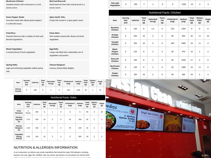 Asian Chao Menu