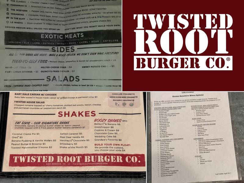 Twisted Root Burger Co. Menu