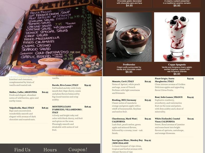 Venice Restaurant & Pizza Menu
