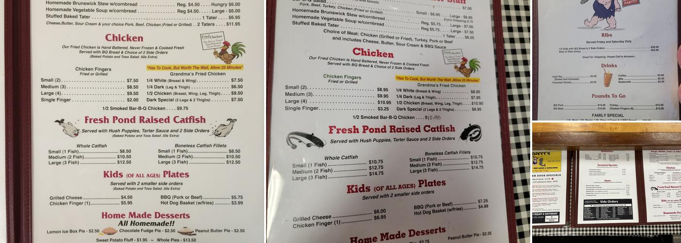 Pruett's Bar-B-Q Menu