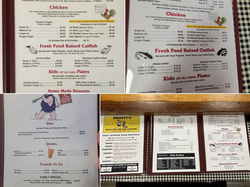Pruett's Bar-B-Q Menu