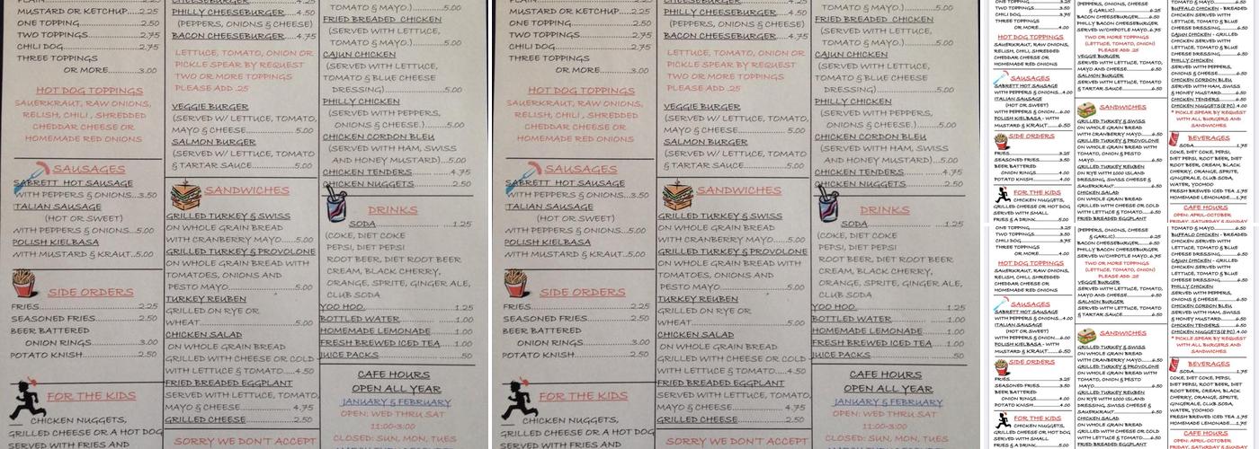 Forrest Sidestreet Cafe Menu