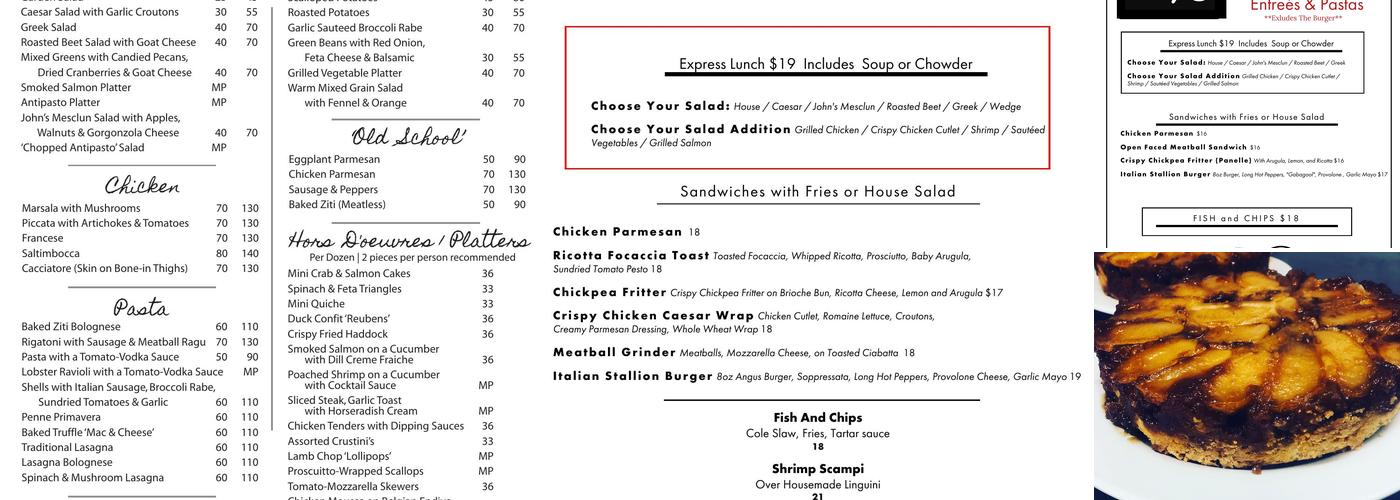 John's Cafe Menu