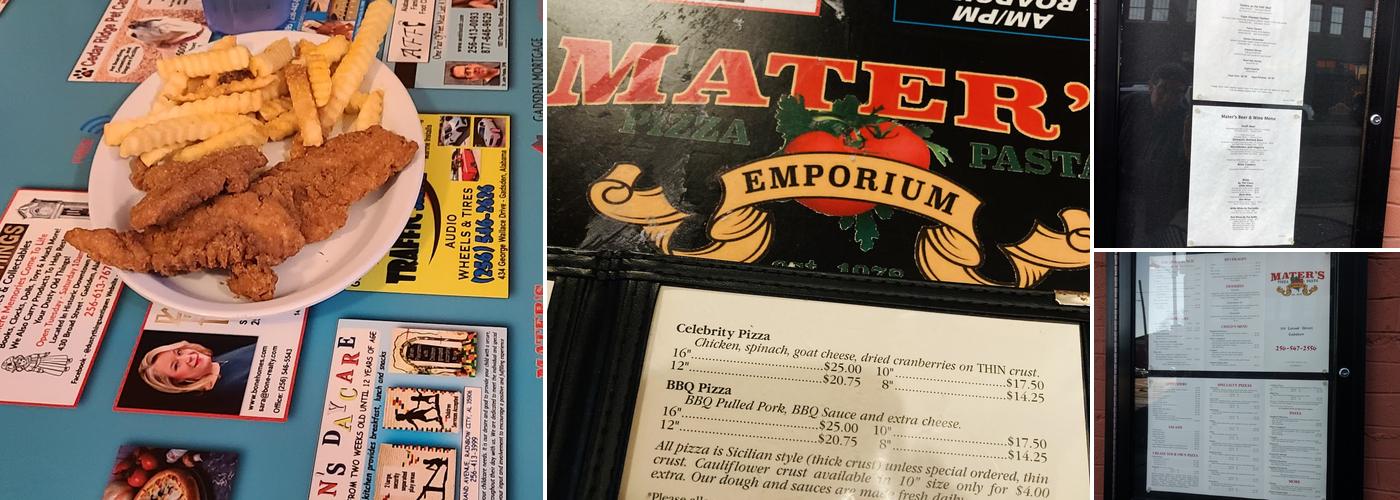 Mater's Pizza & Pasta Emporium Menu