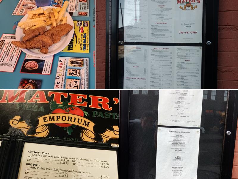 Mater's Pizza & Pasta Emporium Menu
