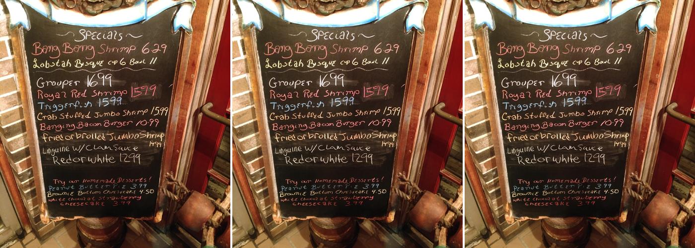 The Fisherman Restaurant Menu