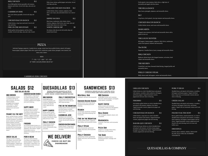 BLACKSTONE PUB & EATERY Menu
