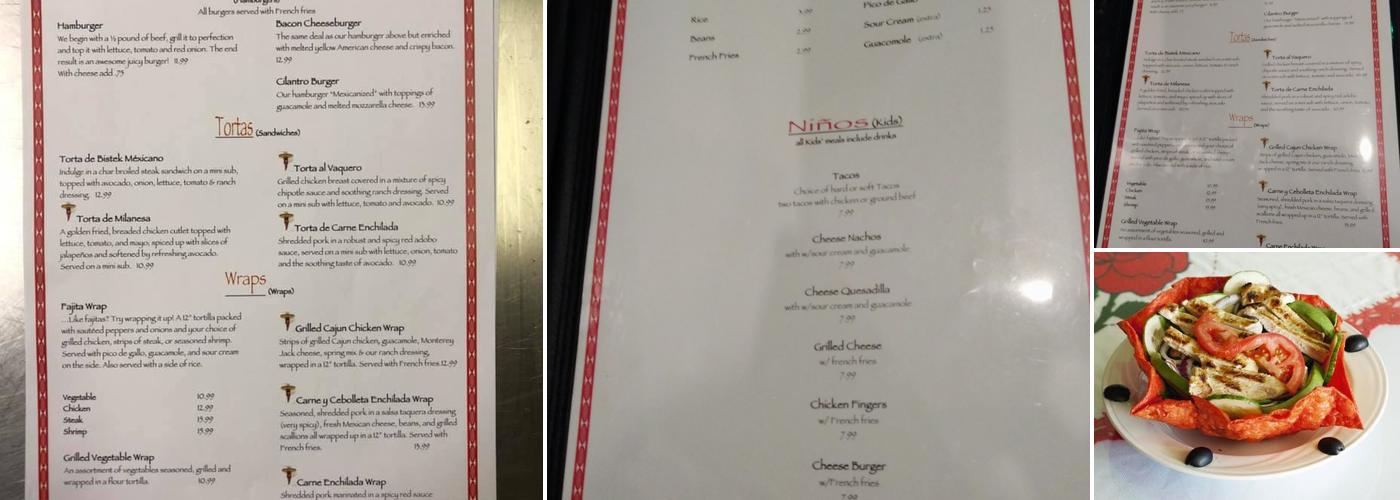 Cilantro Menu