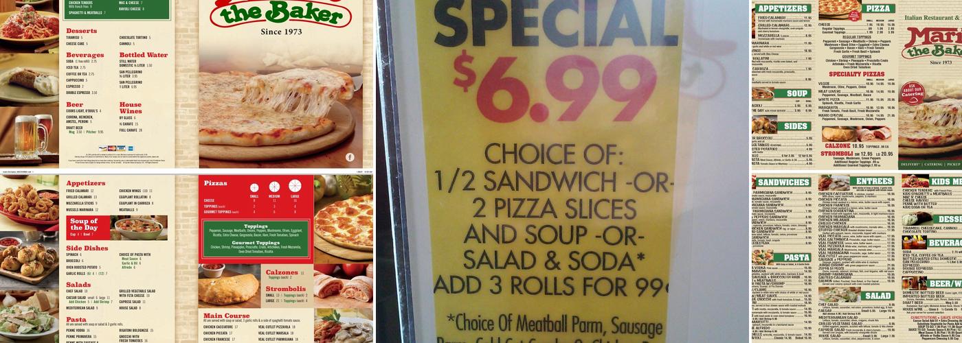 Mario the Baker Menu