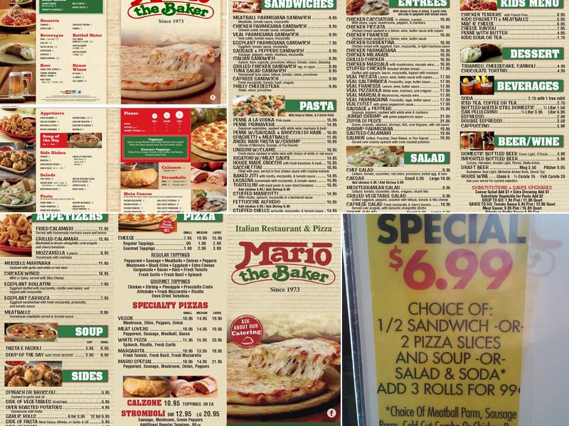 Mario the Baker Menu