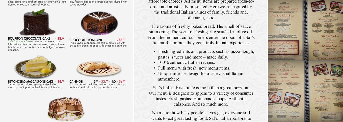 Sal's Italian Ristorante Menu