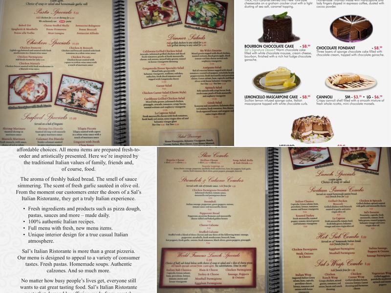 Sal's Italian Ristorante Menu