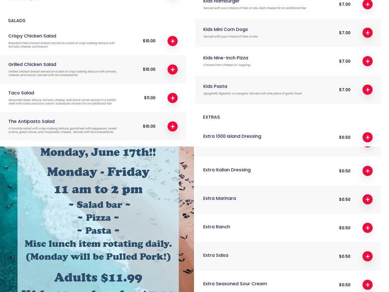 Zimmerman Bar and Grill Menu