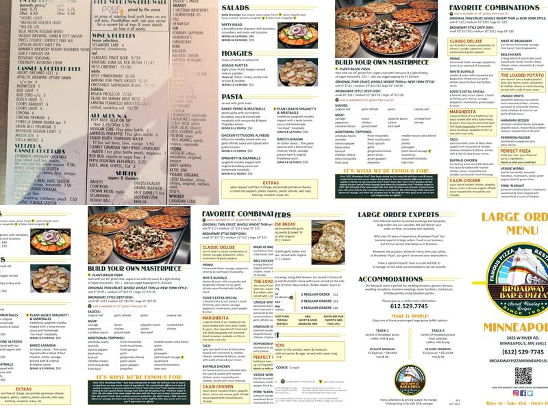Broadway Bar & Pizza Menu