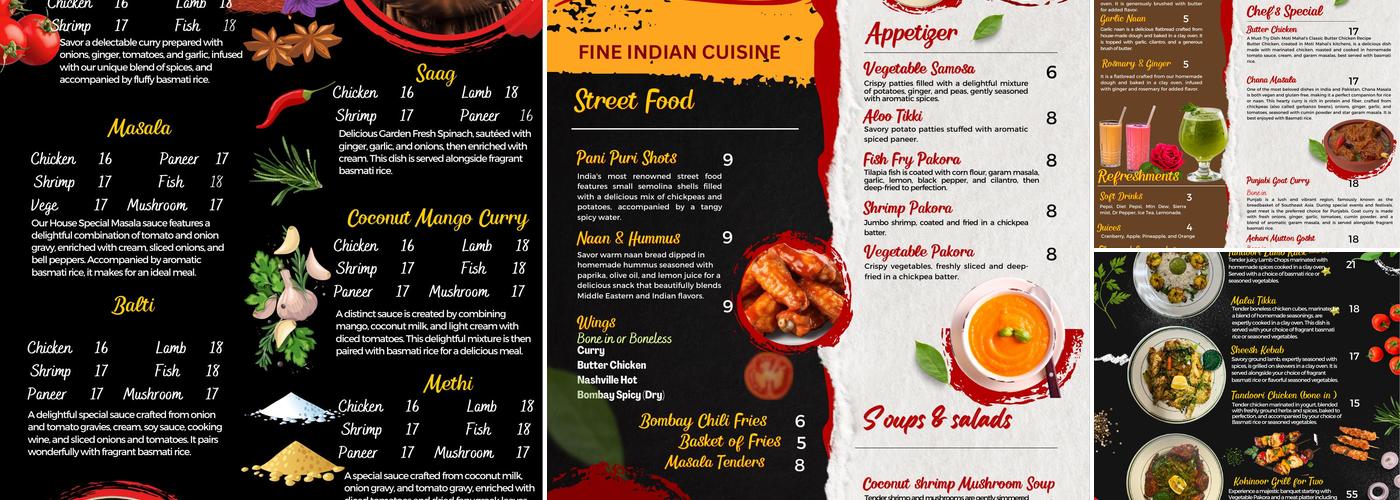 Kohinoor Bar & Grill Menu