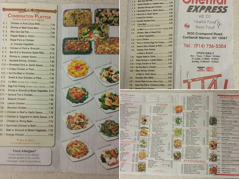 Oriental Express Menu