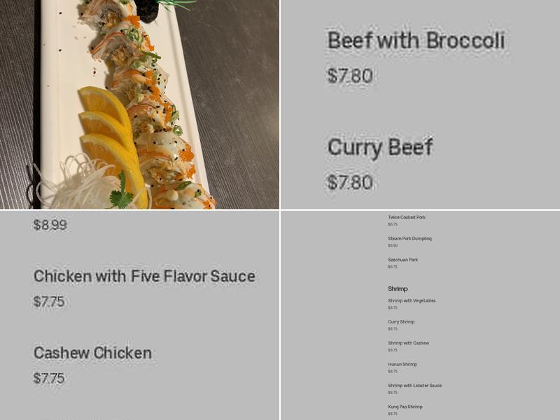 King Buffet Menu