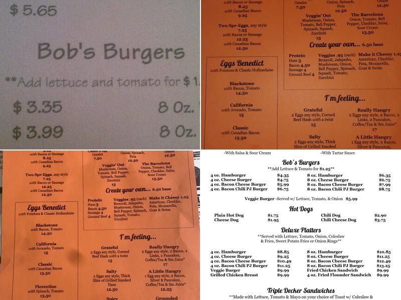 Bob's Diner Menu