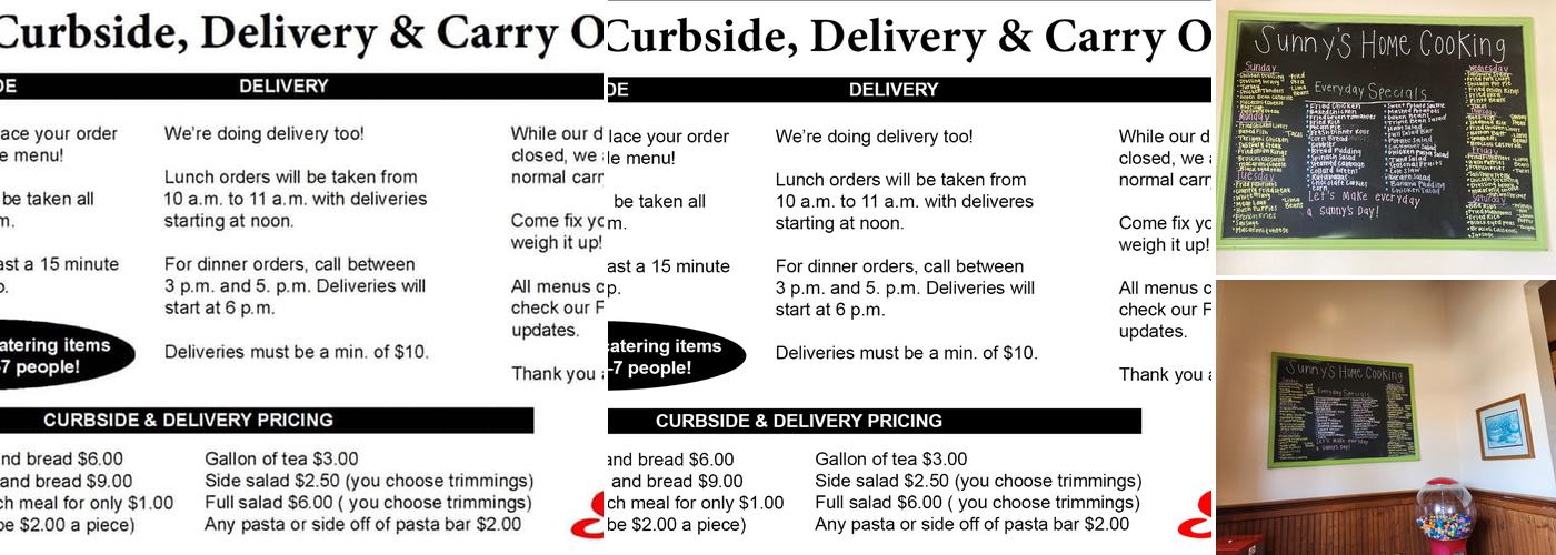 Sunny's Home Cooking Menu