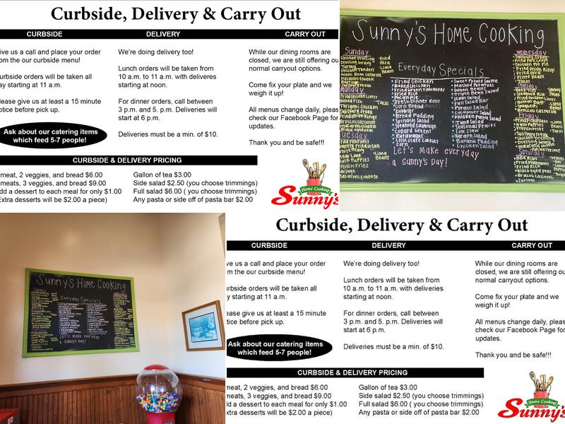 Sunny's Home Cooking Menu