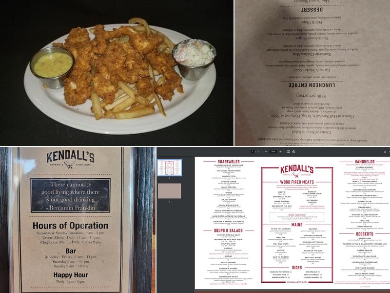 Kendall’s Tavern & Chophouse Menu