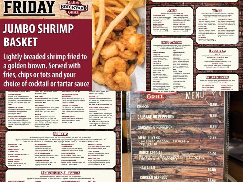 Brick Yard Bar & Grill Menu