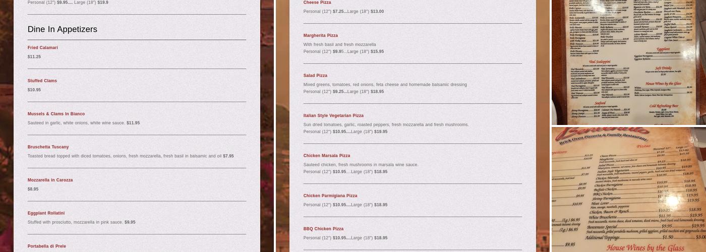 Benvenuto's Menu