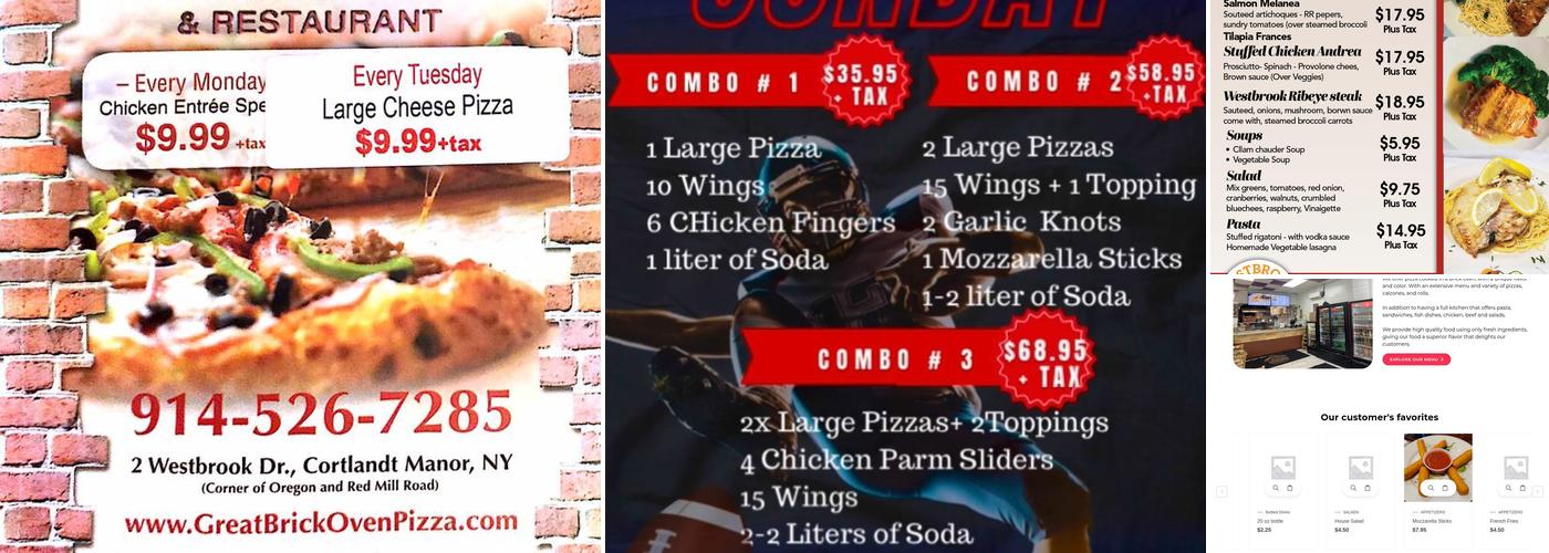 Westbrook Pizzeria Menu