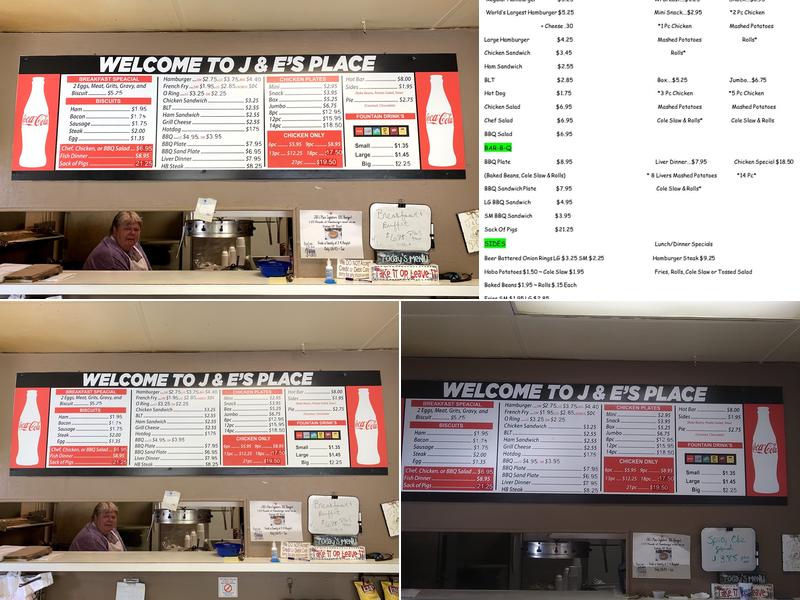 J&E's Place Menu
