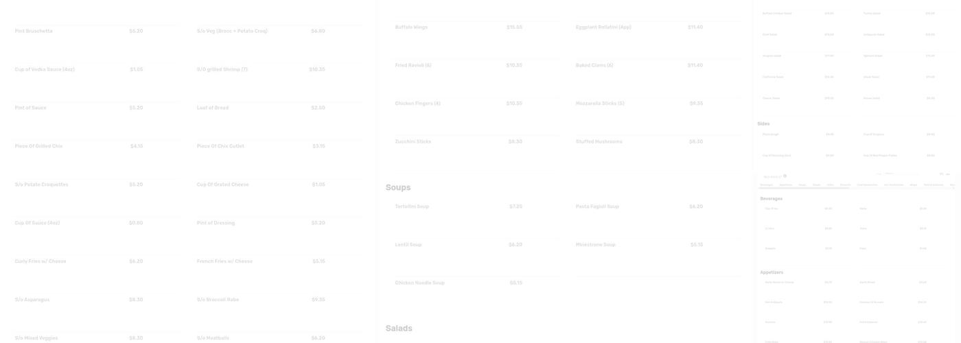 Nonna's Brick Oven Pizza Menu