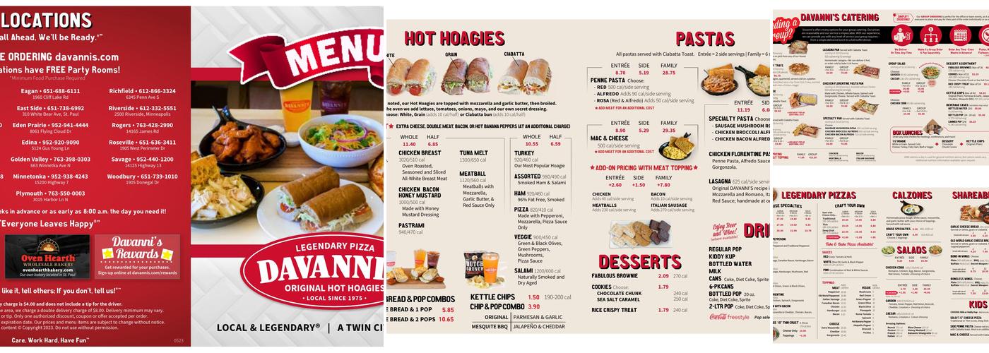 Davanni's Pizza & Hot Hoagies Menu