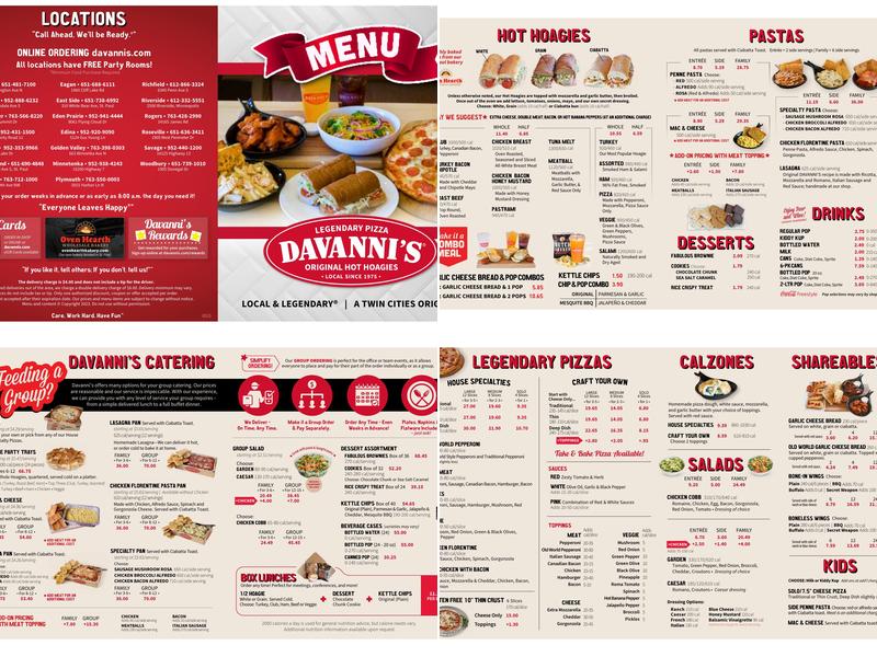 Davanni's Pizza & Hot Hoagies Menu
