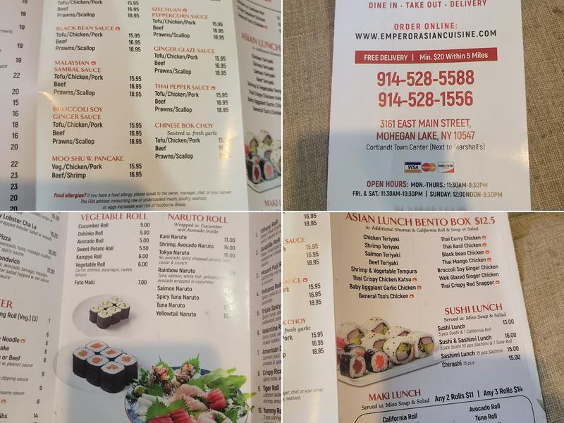 Emperor Asian Cuisine Menu