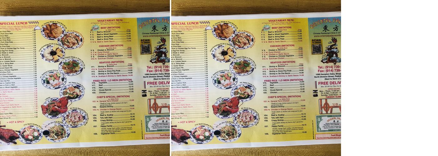 Oriental Palace Menu