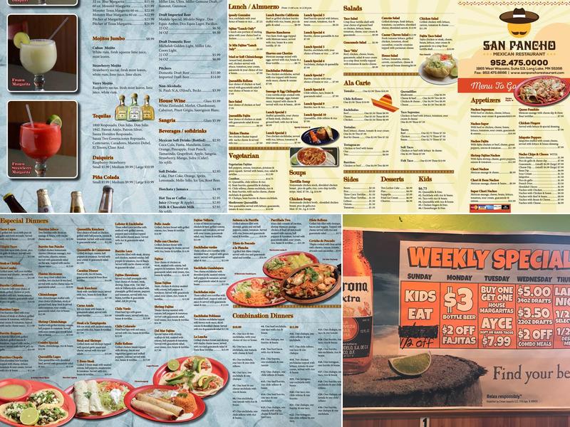 San Pancho Menu