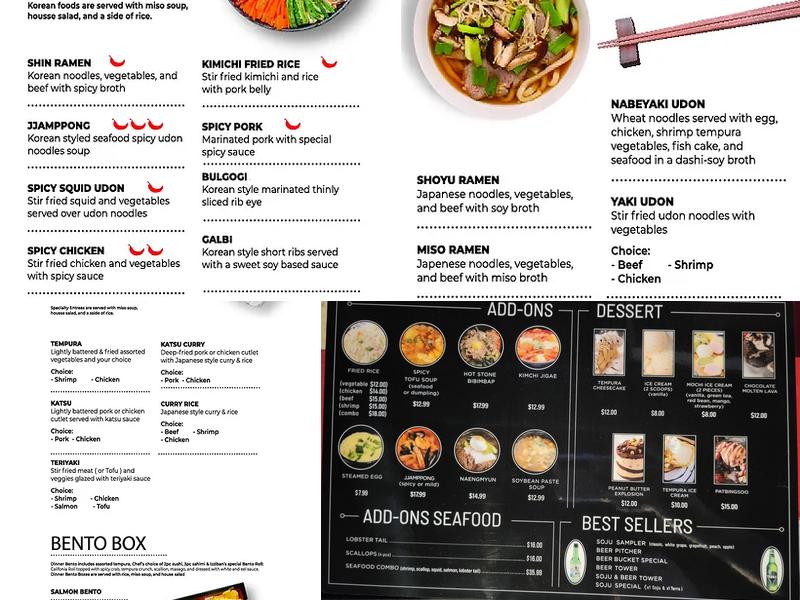 Izziban Sushi & BBQ Menu