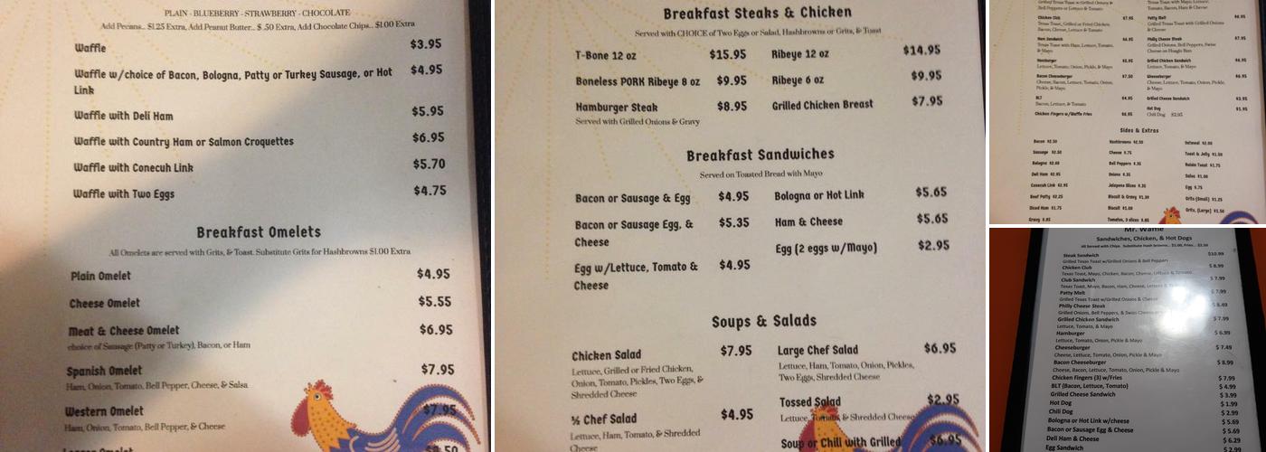Mr Waffle Menu