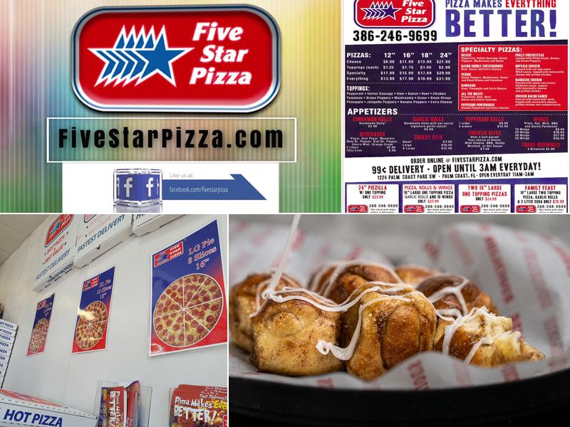 Five Star Pizza Menu