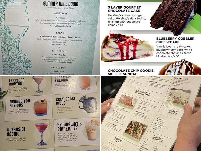 Oceanside Beach Bar & Grill Menu