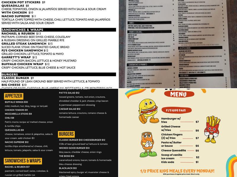 PJ's Menu